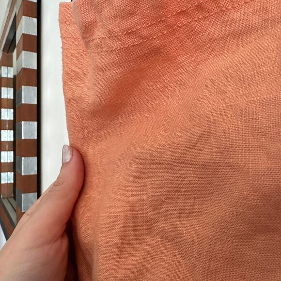 ATHLETA | Cabo Peach Coral Linen Cuff Leg Shorts Pull-on | Size 10 - Picture 3 of 5